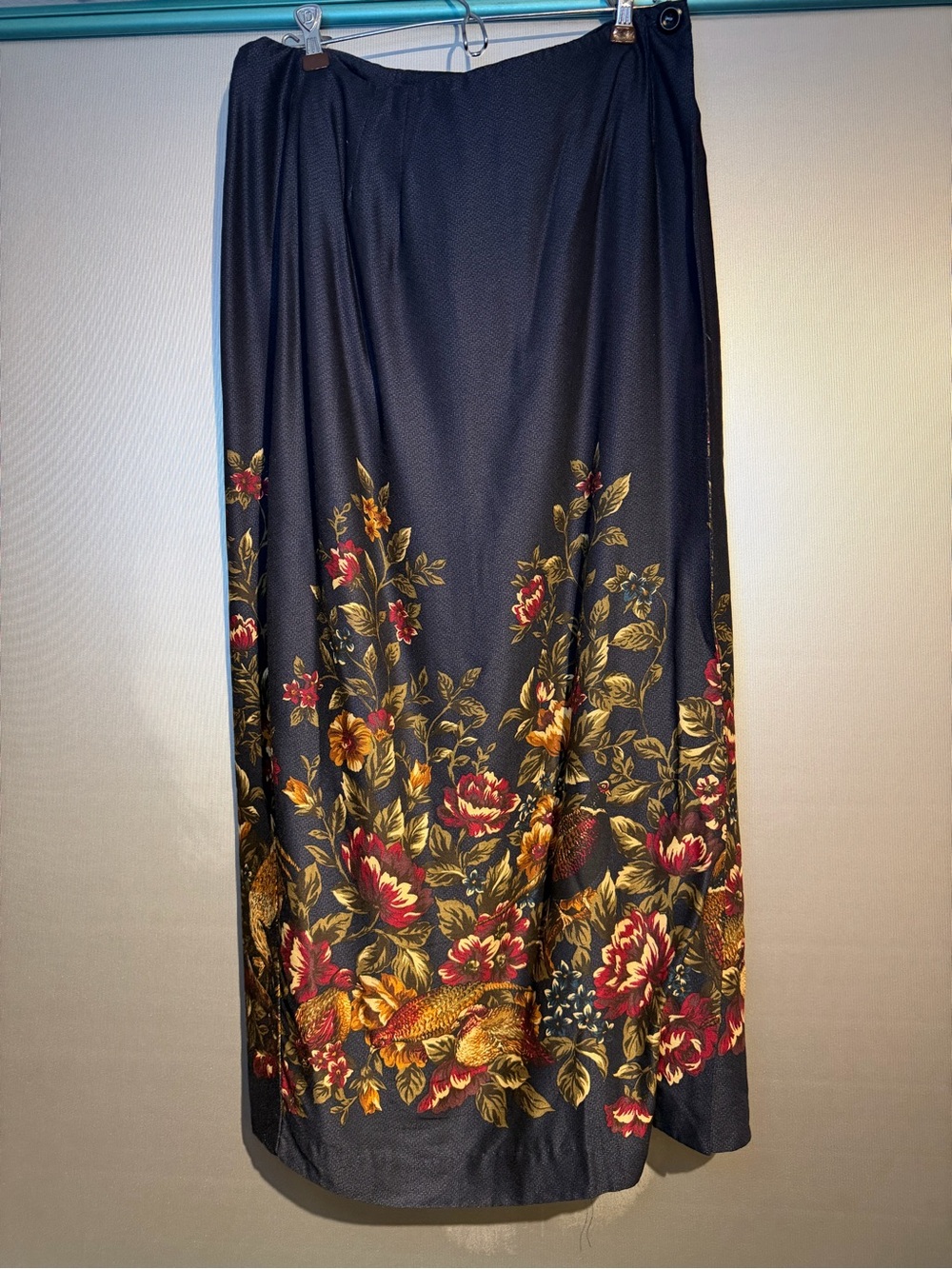 Vintage Chelsea Campbell Maxi Pencil Skirt Women's 14 Multicolor Floral USA VTG